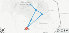  1 day Materuni Waterfalls &amp; 8 days climbing via marangu route. - 8 destinations 