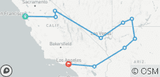  Real de San Francisco a Los Ángeles (10 destinations) - 10 destinos 