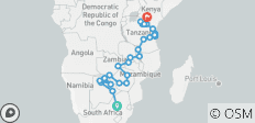  De Johannesburg au Kenya (27 destinations) - 27 destinations 