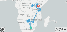  De Johannesburg aux gorilles (37 destinations) - 37 destinations 