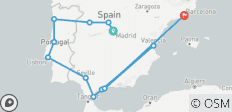  Lo mejor de España y Portugal (clásico, verano, fin en Barcelona, 15 días) - 12 destinos 