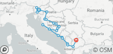  Circuit privé de 15 jours dans les Balkans - Slovénie Croatie Bosnie Monténégro Albanie Macédoine du Nord - 22 destinations 