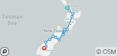  Panorama de la Nouvelle-Zélande (vers le sud, 16 jours) - 14 destinations 