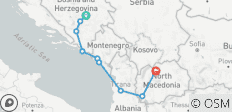  5 Countries in 7 Days Balkan Tour: Bosnia - Croatia - Montenegro - Albania - N. Macedonia - 9 destinations 