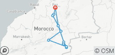  4 dagen woestijnRondreis door van 3 met vertrek uit&amp;terugkeer naar Fes - 13 bestemmingen 