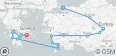  Türkei, Rhodos und Peloponnes bis Athen (18 Destinationen) - 18 Destinationen 