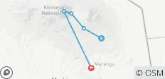  Kilimandscharo Besteigung über die Marangu Route 5 Tage + 1 Tag Hotelaufenthalt. - 5 Destinationen 