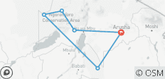  Vanuit Arusha: 5 Dagen Klassieke Safari Katten, Kalveren &amp; Krater - 6 bestemmingen 