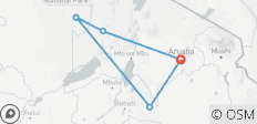  Arusha, Tarangire, Lake Manyara, Ngorongoro &amp; Serengeti Safari 6 Tage - 5 Destinationen 