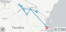  Vacaciones en la playa y safari de lujo medio de 10 días en Tanzania - 8 destinos 