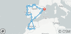  De grote Rondreis door door Spanje, Marokko&amp;Portugal (zonder Alhambra) (36 bestemmingen) - 36 bestemmingen 