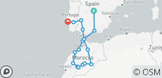  Madrid, Andalusia, Morocco and Lisbon (without Alhambra) (18 destinations) - 18 destinations 