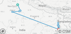  Triángulo de Oro, Calcuta y Crucero por el Bajo Ganges Delhi → Calcuta (2025) - 13 destinos 