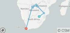  14 Day | Kruger, Vic Falls, Chobe, Okavango Delta &amp; Cape Town Tour - 9 destinations 