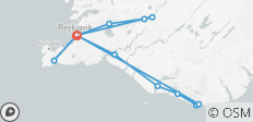  Inoubliable circuit de 5 jours avec escale en Islande : Geysers, chutes d\'eau et aurores boréales - 14 destinations 