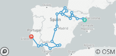  Barcelona to Lisbon - 13 days - 22 destinations 