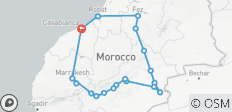  Circuit privé de 9 jours au Maroc au départ de Casablanca : Culture authentique, désert et villes impériales - 20 destinations 