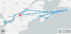 Rondreis door Oost –Canada &amp; New englandagenToronto naar Montreal - 13 bestemmingen 
