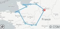  Circuit de 6 jours en France : transferts aller-retour aéroport/HÔTEL PARIS CENTRAL + visite guidée de 3 jours en Normandie + visite guidée de Versailles (PVM3CI) - 14 destinations 