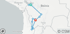  Bolivien Highlights: La Paz, Tiwanaku, Sucre, Potosi, Uyuni Salzwiesen &amp; bunte Lagunen 8 Tage - 13 Destinationen 