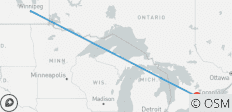  VIA Rail - The Canadian (Winnipeg-Toronto) - 2 bestemmingen 