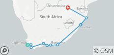  South Africa to stay (Cape Town-Johannesburg) - 13 destinations 