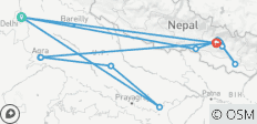  Von Delhi nach Kathmandu mit Nepal-Trek und Tempel Abenteuer 16 Tage - 15 Destinationen 