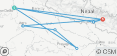  Delhi to Kathmandu Quest (Without Nepal Trek, 12 Days) - 9 destinations 