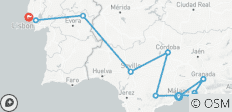  Exploration de l\'Ibérie : Du sud de l\'Espagne à la côte du Portugal (de Malaga à Lisbonne) (2025) - 10 destinations 