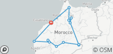  Circuit de 12 jours de la magie du Maroc à travers les villes impériales et le désert du Sahara au départ de Casablanca - 13 destinations 