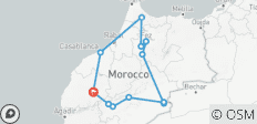  9-daagse rondreis door Marokko vanuit Marrakech via Sahara-woestijn Merzouga, Fez &amp; Chefchaouen - 12 bestemmingen 