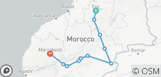  Marokko und Sahara Wüste von Fes nach Marrakesch (im Camp) 4 Tage - 11 Destinationen 