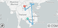  Indochina mit Kambodscha, Vietnam &amp; Laos 15 Tage - 11 Destinationen 