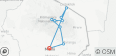  Senderismo Multidías de 7 Días Ruta Rongai Kilimanjaro - 9 destinos 