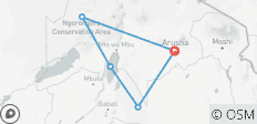  4 Days north Tanzania safaris - 5 destinations 