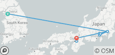  Circuit de 10 jours avec les points forts de la Corée du Sud et du Japon - 10 destinations 