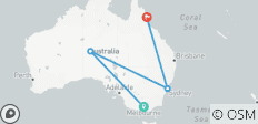  AUSTRALIEN 12 Tage Melbourne Uluru Cairns Sydney - 4 Destinationen 