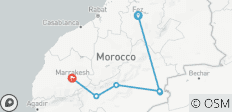  Private 4-tägige Marokko-Tour von Fes nach Marrakesch über Chefchaouen, Volubilis &amp; Sahara - 6 Destinationen 