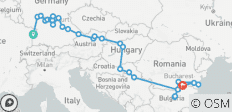  Trans-Europese cruise van Frankrijk naar de IJzeren Poorten, 3 rivieren, de Rijn, de Main en de Donau (haven-tot-haven cruise) - 33 bestemmingen 