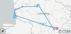 Viaje de actividades suave Lituania con senderismo y cicloturismo - Visita privada guiada - 15 destinos 