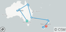  Highlights of Australia and New Zealand (With Internal Air, 2024/2025, 22 Days) - 14 destinations 