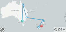  Contrasts of Australia and New Zealand (With Internal Air, 2024/2025, 18 Days) - 13 destinations 