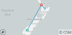  Panorama de la Nouvelle-Zélande (avec vol intérieur, 2025/2026, 7 jours) - 4 destinations 