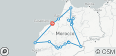  Ontdek Marokko: Keizerlijke steden naar de Sahara-woestijn &amp; de kust - 13-daagse privérondreis vanuit Casablanca - 18 bestemmingen 