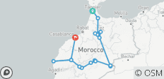  Circuit culturel privé de 12 jours au Maroc au départ de Tanger : Découvrez les villes impériales, le désert du Sahara et Essaouira - 17 destinations 
