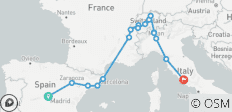  Van Madrid naar Rome (17 bestemmingen) - 17 bestemmingen 