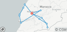  Marrakech Marokko naar Sahara zand en kust charmes 12 daagse privéreis - 14 bestemmingen 