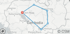  Circuit en moto de 5 jours au Cambodge historique, de Siem Reap à Preah Vihear, Stung Treng, Kratie, Kampong Cham - 6 destinations 