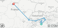  MILAAN naar PARIJS via DE ALPS - vanaf MILAAN - 11 bestemmingen 