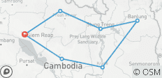  Circuit de 6 jours en moto hors route au Cambodge, de Siem Reap à Banlung, Kratie et Preah Vihear - 7 destinations 